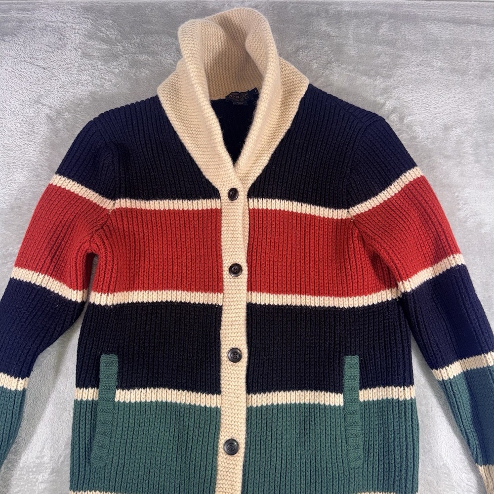 Pendleton Women's Small Ranger Stripe Lambswool Cardigan Shawl Collar Sweater - Picture 4 of 9